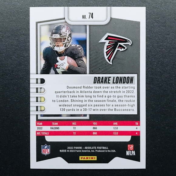 Drake London - 2023 Absolute #74 - Picture 2 of 2